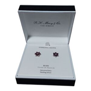 Sterling Silver Ruby‎ Earrings